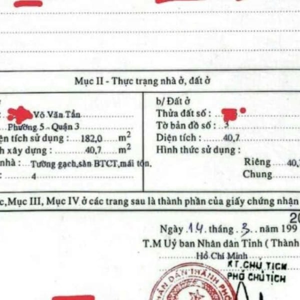 Bán nhà 291A Võ Văn Tần, Phường Bàn Cờ, Quận 3