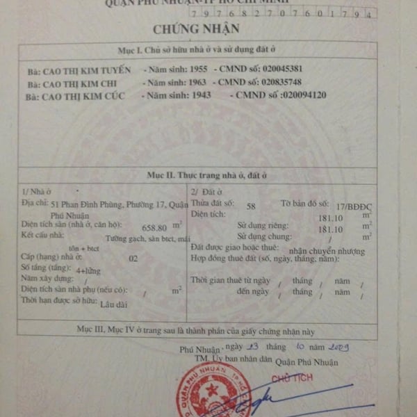 Bán toà nhà 51 - 51A Phan Đình Phùng, Phường Phú Nhuận, TP.HCM