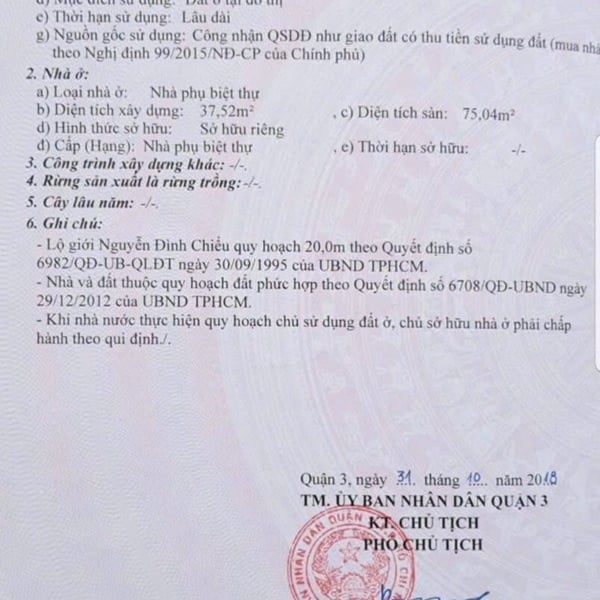 Bán quỹ đất mặt tiền 128 Nguyễn Đình Chiểu, Phường Xuân Hoà, Quận 3