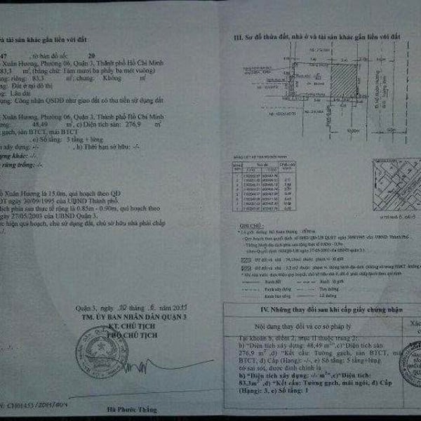 Bán nhà 2H Hồ Xuân Hương, P. Xuân Hoà, Quận 3