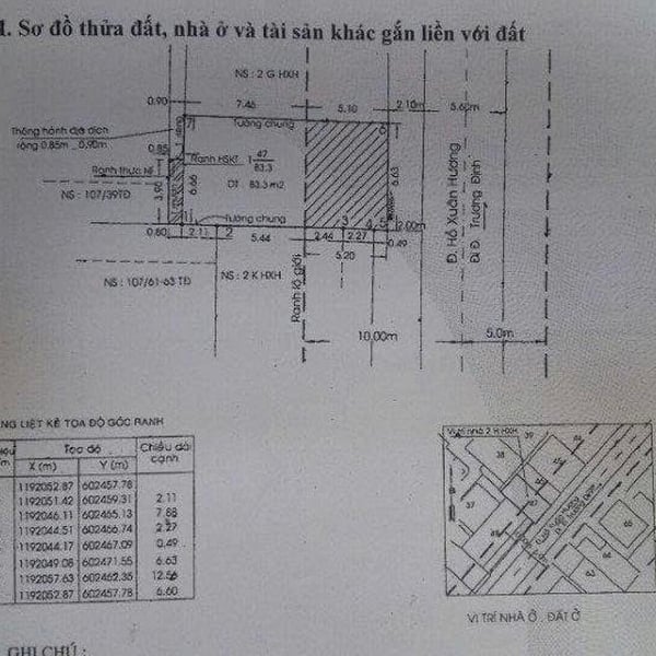 Bán nhà 2H Hồ Xuân Hương, P. Xuân Hoà, Quận 3