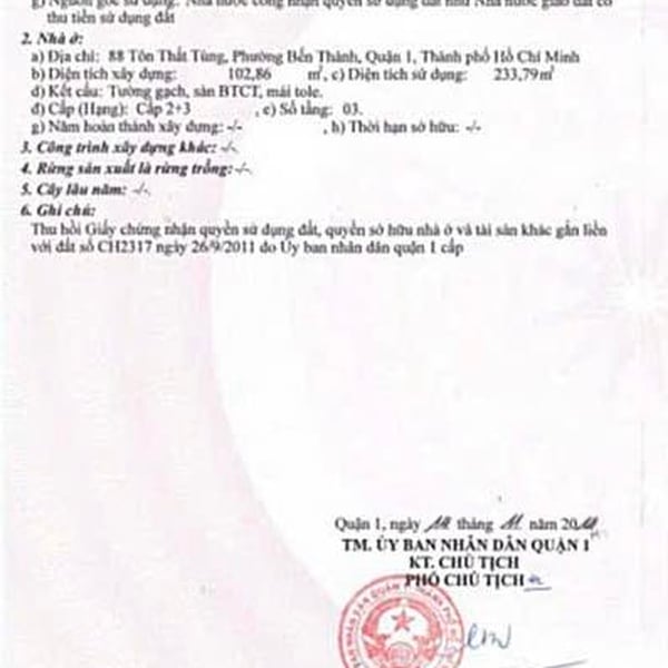 Bán nhà 88 - 90 - 90/2 Tôn Thất Tùng, Phường Bến Thành, Quận 1
