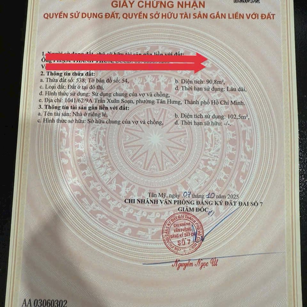 Bán đất xây CHDV 1041/62/9 - 9A Trần Xuân Soạn, P. Tân Hưng, Quận 7