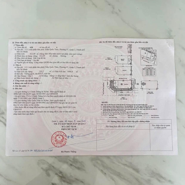 Bán nhà 112 Trần Quốc Thảo, Phường Võ Thị Sáu, Quận 3