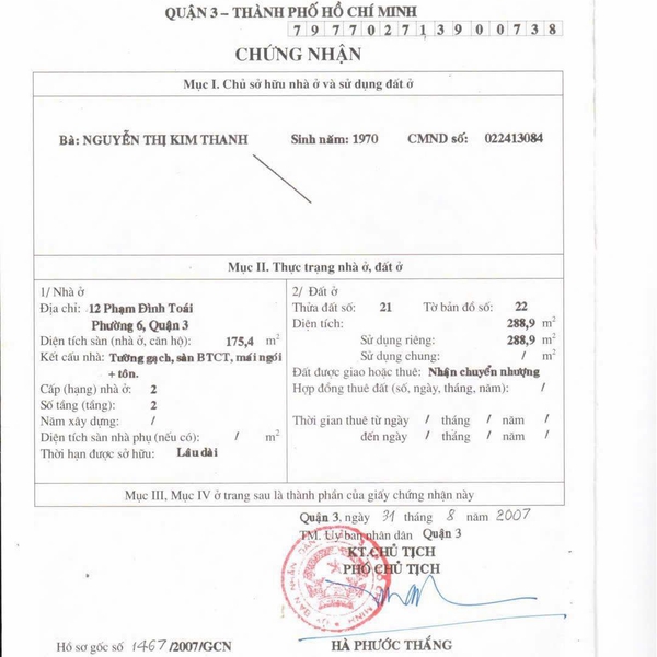 Bán nhà 153 Trần Quang Khải, P. Tân Định, Quận 1