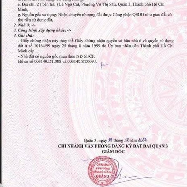 Bán đất 2 Lê Ngô Cát, Phường Võ Thị Sáu, Quận 3