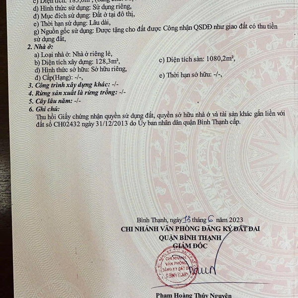 Bán toà nhà 82 Ung Văn Khiêm, P. Thạnh Mỹ Tây, Quận Bình Thạnh