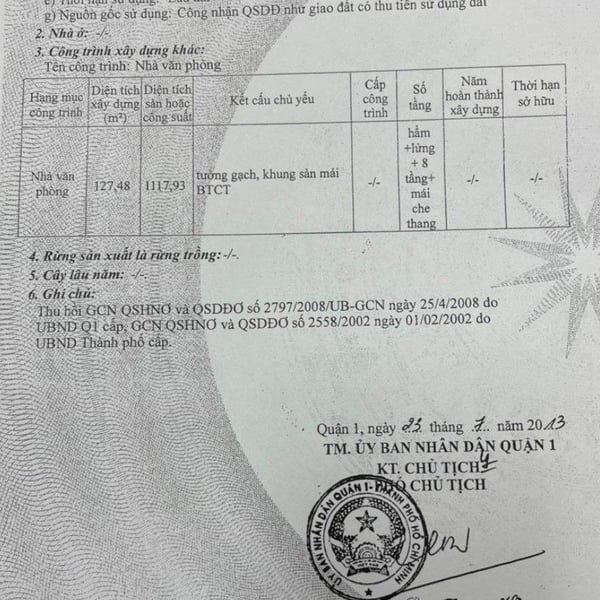 Bán toà nhà 3 - 5 Pasteur, Phường Sài Gòn, Quận 1