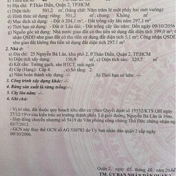 Bán biệt thự 25 Nguyễn Bá Lân, P. Thảo Điền, TP. Thủ Đức