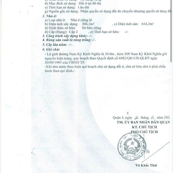 Bán nhà  208 Nam Kỳ Khởi Nghĩa, Phường Xuân Hoà, Quận 3