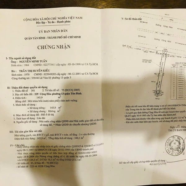 Bán nhà 223 - 225 - 227 - 229 - 231 - 233 Cộng Hoà, P. Tân Bình, Quận Tân Bình