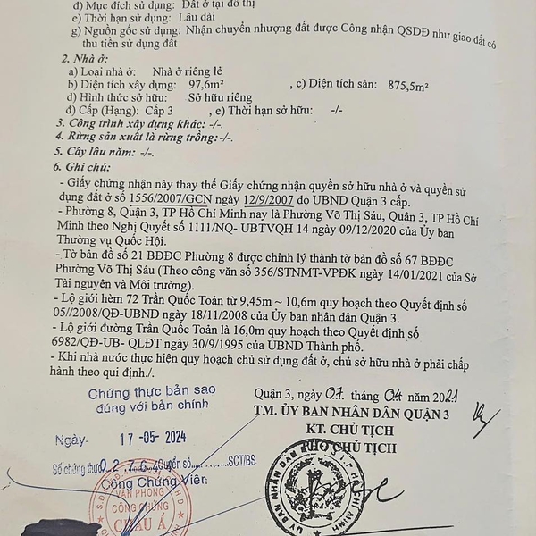 Bán tòa nhà 72D Trần Quốc Toản, P. Võ Thị Sáu, Quận 3