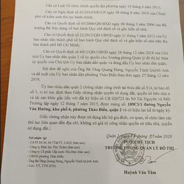 Bán biệt thự 189C1/1 Nguyễn Văn Hưởng, P. Thảo Điền, Quận 2