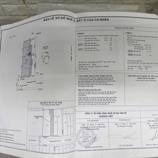 Bán nhà 32 Nguyễn Phi Khanh, P. Tân Định, Quận 1