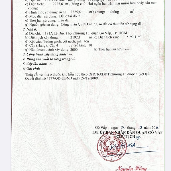 Bán nhà 1191 - 1191A Lê Đức Thọ, P. An Hội Tây, Quận Gò Vấp