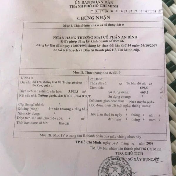 Bán tòa nhà 170 Hai Bà Trưng, P. Đa kao, Quận 1