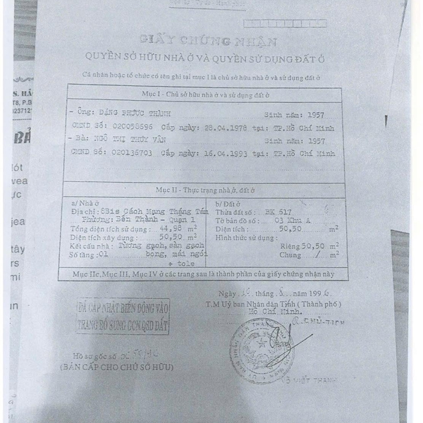 Bán khách sạn 8BIS CMT8, P. Bến Thành, Quận 1
