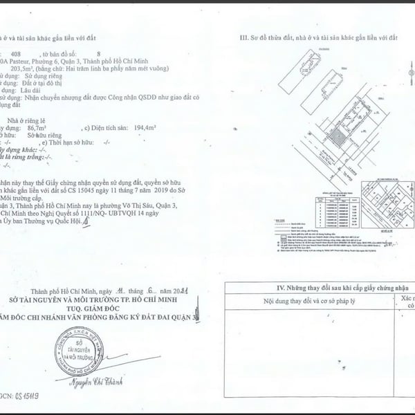 Bán nhà 204AB Pasteur, P. Xuân Hoà, Quận 3
