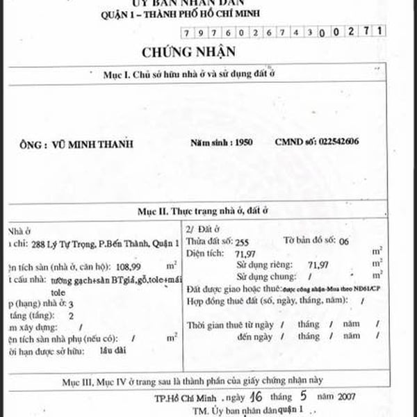 Bán nhà mặt tiền 284 - 286 - 288 Lý Tự Trọng, P. Bến Thành, Quận 1