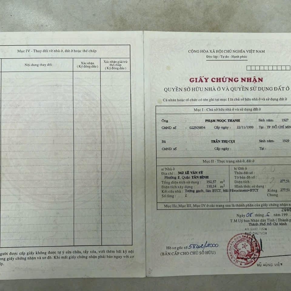 Bán nhà 342 Lê Văn Sỹ, Phường Tân Sơn Hoà, Quận Tân Bình