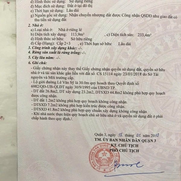 Bán nhà 390 Lê Văn Sỹ, P. Nhiêu Lộc, Quận 3