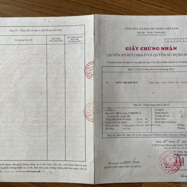 Bán đất 208 – 210 Đường 3/2, P. Hoà Hưng, Quận 10