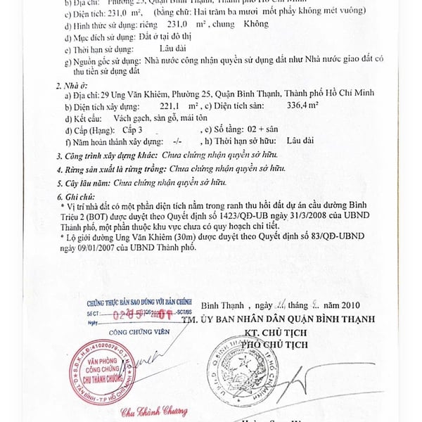 Bán toà nhà mặt tiền 29 Ung Văn Khiêm, P. Thạnh Mỹ Tây, Quận Bình Thạnh