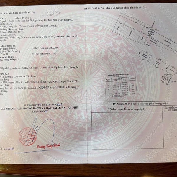 Bán nhà 179 - 181 Tân Sơn Nhì, P. Tân Sơn Nhì, Quận Tân Phú