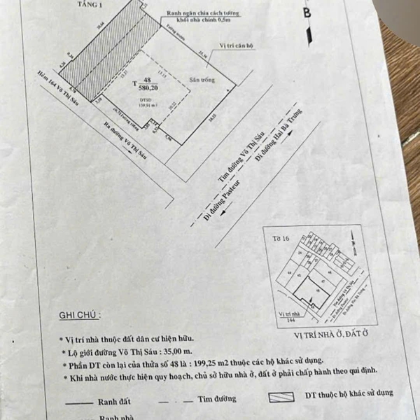 Bán nhà 144 Võ Thị Sáu, P. Xuân Hoà, Quận 3