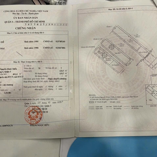 Bán nhà 144 Nguyễn Đình Chiểu, P. Xuân Hoà, Quận 3