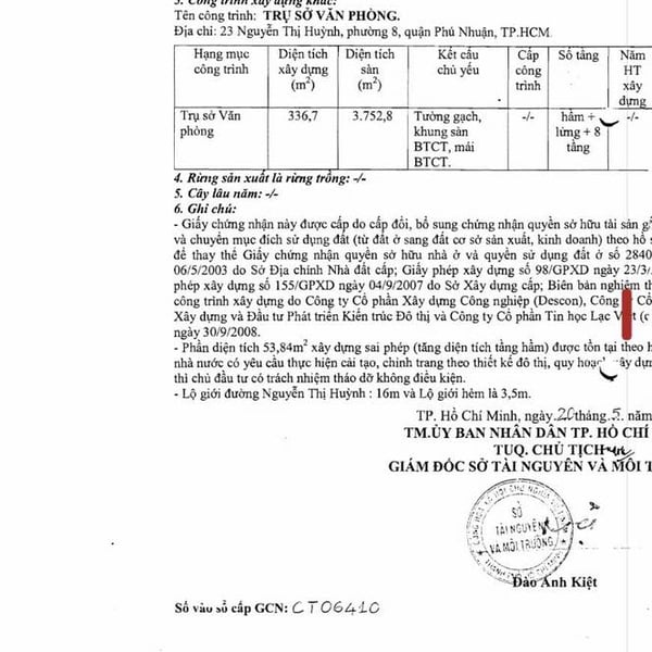 Bán toà nhà 23 Nguyễn Thị Huỳnh, P. Phú Nhuận, Quận Phú Nhuận