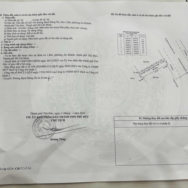 Bán đất  LK1 - 06 - 07 Bạch Đông Ôn, P. An Khánh, Quận 2