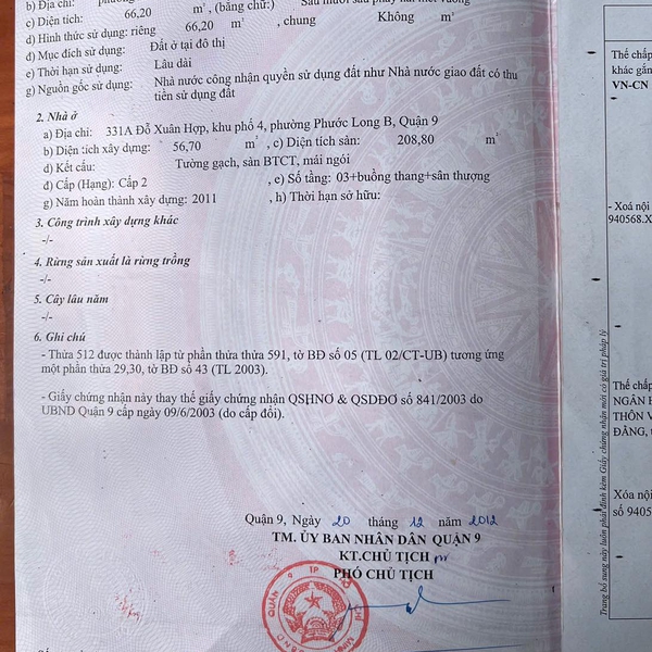 Bán nhà 331A Đỗ Xuân Hợp, P. Phước Long, TP. Thủ Đức