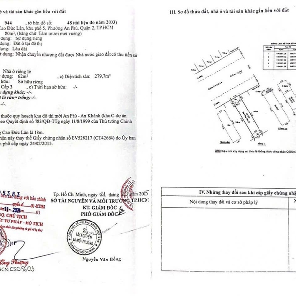 Bán nhà 17 - 19 Cao Đức Lân, P. An Phú, Quận 2