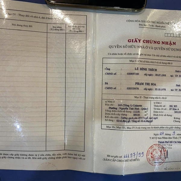 Bán nhà 165 - 167 - 169 - 171 Calmette, P. Bến Thành, Quận 1