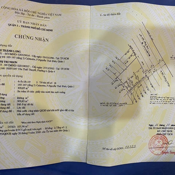 Bán nhà 165 - 167 - 169 - 171 Calmette, P. Bến Thành, Quận 1