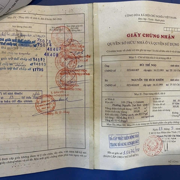 Bán nhà 165 - 167 - 169 - 171 Calmette, P. Bến Thành, Quận 1