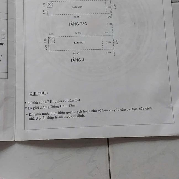 Bán nhà 100 - 102 Đồng Đen, P. Tân Bình, Quận Tân Bình