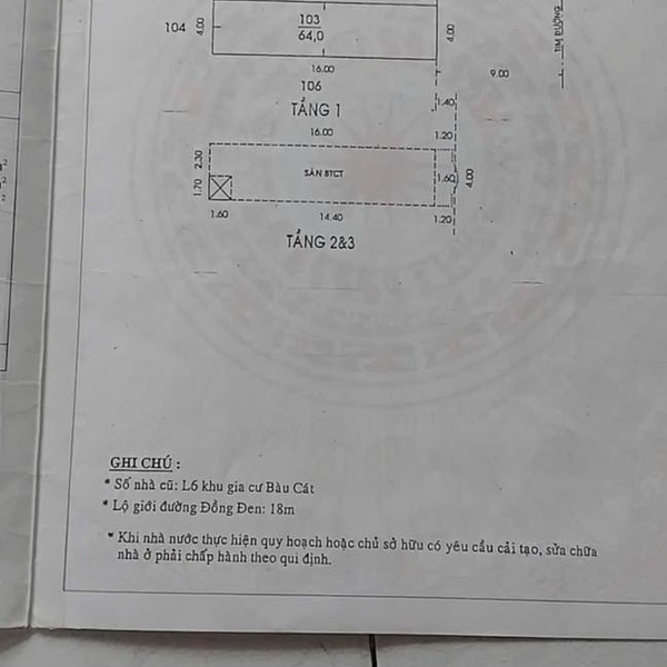 Bán nhà 100 - 102 Đồng Đen, P. Tân Bình, Quận Tân Bình