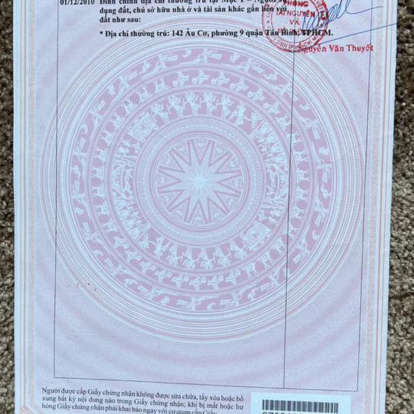 Bán nhà 142 Âu Cơ, Phường Tân Hoà, Quận Tân Bình 