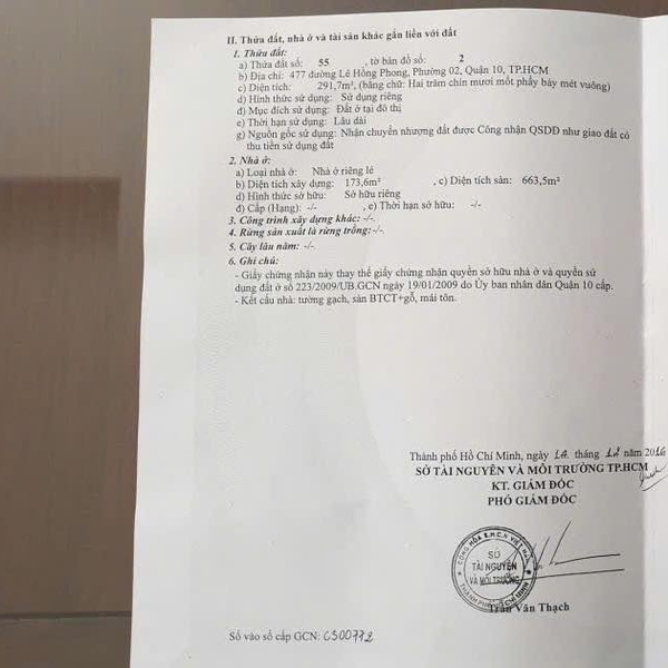 Bán đất 477 - 477A - 477B Lê Hồng Phong, P. Vườn Lài, Quận 10.