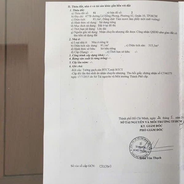 Bán đất 477 - 477A - 477B Lê Hồng Phong, P. Vườn Lài, Quận 10.