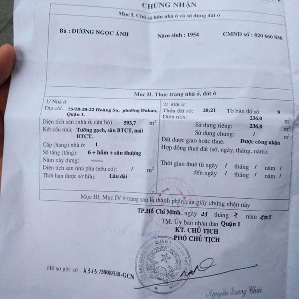 Bán khách sạn Quận 1, số 75/18 - 20 - 22 Hoàng Sa, P. Đa Kao