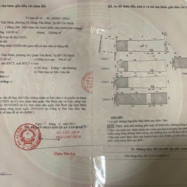 Bán khách sạn 87C Nguyễn Thái Bình, P. Tân Sơn Nhất, Quận Tân Bình