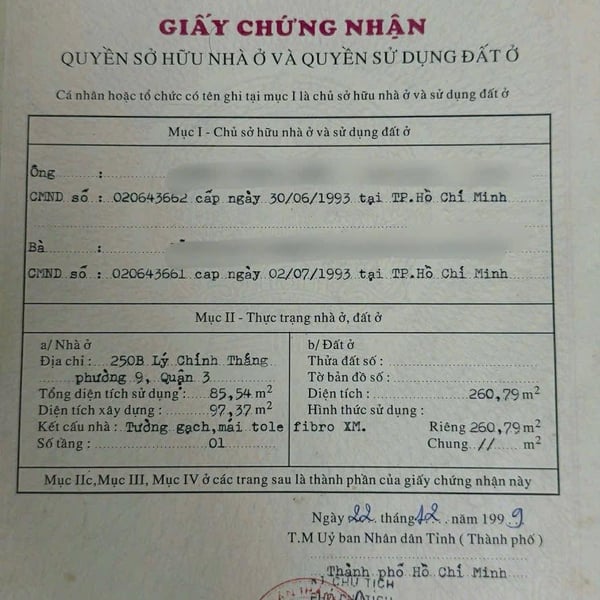 Bán nhà mặt tiền 250B Lý Chính Thắng, P. Nhiêu Lộc, Quận 3