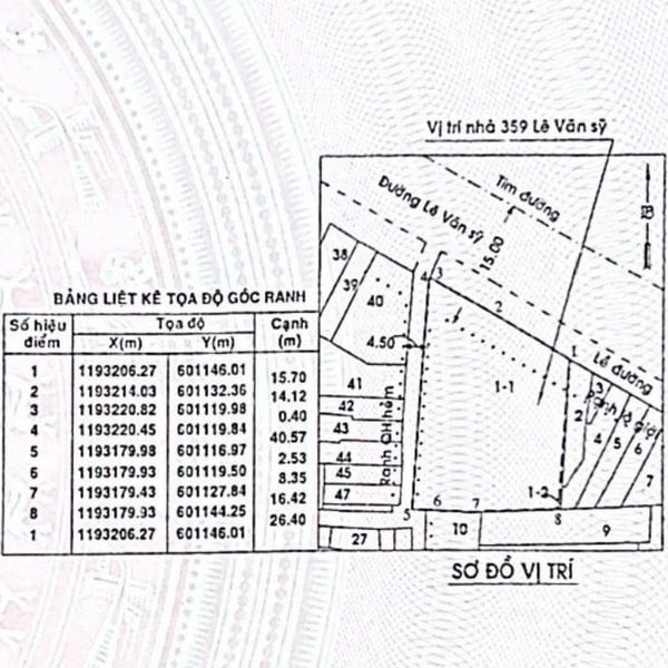 Bán nhà 359 đường Lê Văn Sỹ, Phường 13, Quận 3