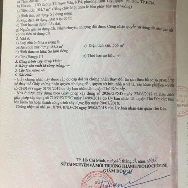 Bán toà nhà 37 - 37C - 37D Tô Ngọc Vân, P. Linh Tây, TP. Thủ Đức