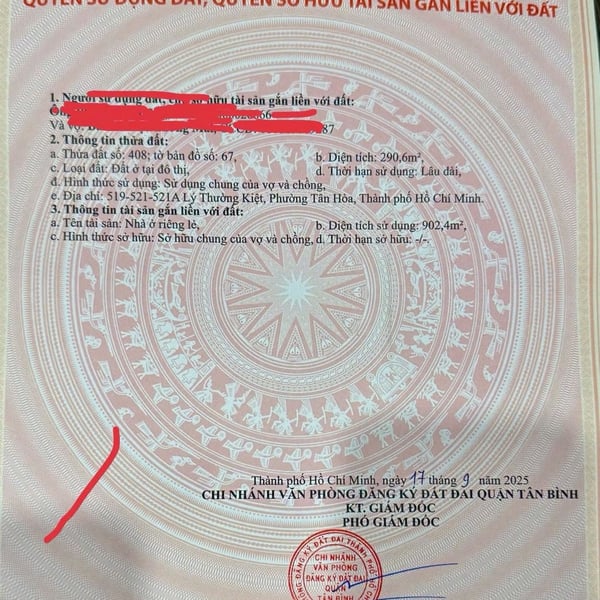 Bán nhà 519 - 521 - 521A Lý Thường Kiệt, P. Tân Hoà, Quận Tân Bình