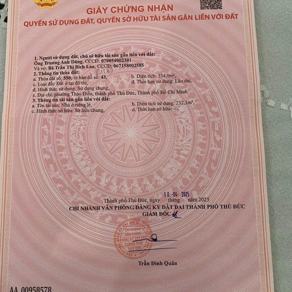 Bán biệt thự 4B8 Thảo Điền, P. Thảo Điền, TP. Thủ Đức