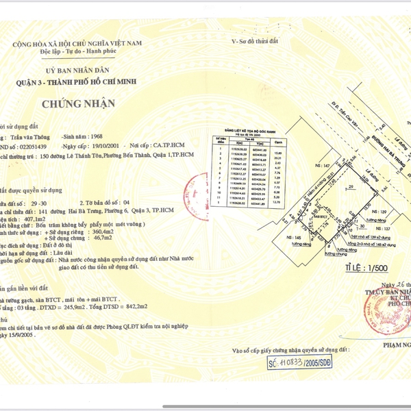 Bán nhà 141 Hai Bà Trưng, Phường Xuân Hòa, Quận 3